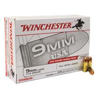 Winchester White Box, 9mm, FMJ, 115 Grain, 200 Rounds