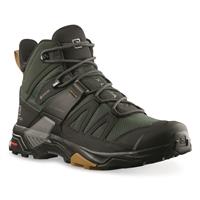 Salomon Men's X Ultra 4 GTX Waterproof Hiking Boots, GORE-TEX, Green Gables/black/cumin