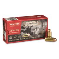 Norma .45 Auto, FMJ, 230 Grain, TMJ, 50 Rounds