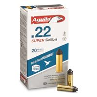 Aguila Super Colibri Subsonic Powderless, .22LR, LSP, 20 Grain, 50 Rounds