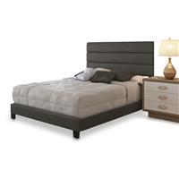 Tranquil Sleep Faux Leather Horizontal Channel Platform Bed Frame