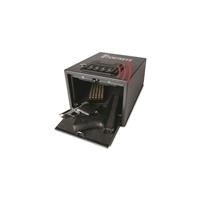 Electronic lock with Whisper Quiet™ keypad and spring-loaded drop down door 
