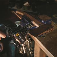 Sharpens oversized bladed tools