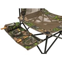 Integrated side table holds 2 slate calls with strikers, 1 box call, and multiple diaphragm calls