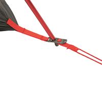 Extra guy-outs on the fly stabilizes tent in bad weather