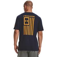 Under Armour 13708104103X New Freedom Flag T-Shirt for Men, Academy & Steeltown Gold - 3XL