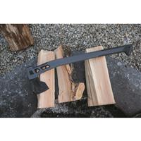 Forged single piece axe head with overstrike guard
