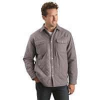Guide Gear Men's Quilted Flannel Camp Shirt Jacket, Charcoal Heather