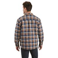 Back view, Indigo/gold Plaid