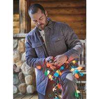 Guide Gear Men's Quilted Flannel Camp Shirt Jacket, Charcoal Heather