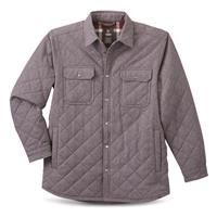 Guide Gear Men's Quilted Flannel Camp Shirt Jacket, Charcoal Heather