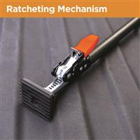 Ratcheting design and rubber end plates provide a secure fit