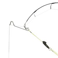 Easily adjustable line/clip system with wire trigger hooks onto rod tip