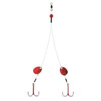 Clam Pro Tackle Fluorocarbon BigTooth Rig, Size 2, Red