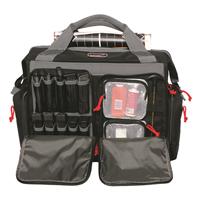 Designated pockets for eye/ear protection, targets, stapler, tape, binos, tools, and cleaning supplies