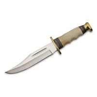 SZCO 11.25" Bowie Hunter Knife, Bone Handle