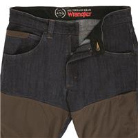 Zipper fly, button close, Denim Wash