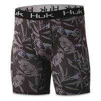 Huk Men's Standard Brief | Dry Fit Boxers with Anti-Microbial Treatment (Ocean Palm - Titanium Blue, 3X-Large), Size: 3XL