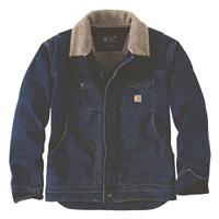 Carhartt Men's Relaxed Fit Denim Sherpa-Lined Jacket, Beech