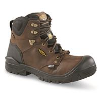 KEEN Utility Men's Independence 6" Waterproof Safety Toe Work Boots, Dark Earth/black