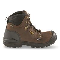 KEEN Utility Men's Independence 6" Waterproof Safety Toe Work Boots, Dark Earth/black