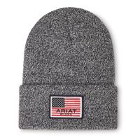 Ariat Rebar American Flag Patch Beanie, Navy Marl