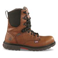Rocky Men's Worksmart USA 8" Waterproof Safety Toe Work Boots, Brown