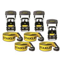 16 ft. x 1.5 in. Heavy-Duty Ratchet Strap Kit/3300 lbs. Break Strength (4-Pack), black / yellow