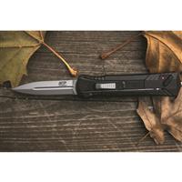 Spring-loaded blade release and large finger actuator