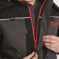 YKK front zipper with oversized pull and storm flap, Forged Iron Heather