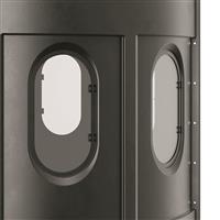 (9) 10x22in side-opening vertical clear windows