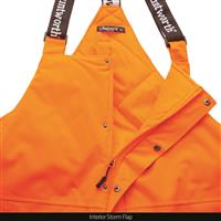 Zip front with snap storm flap