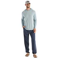 Free Fly Men's Bamboo Shade Hoodie, Heather Ocean