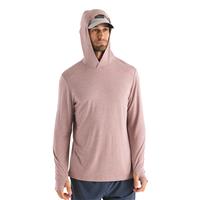 Free Fly Men's Bamboo Shade Hoodie, Heather Adobe Red