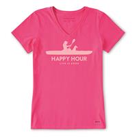 Life Is Good Women&#039;s Happy Hour Kayak Crusher-Lite Vee Shirt