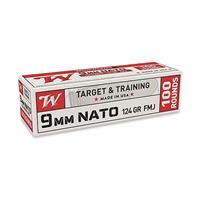 Winchester White Box, NATO 9mm Luger, FMJ, 124 Grain, 100 Rounds