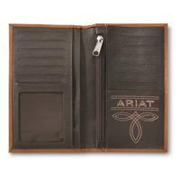 Ariat Flag Patch Rodeo Wallet, Medium Brown