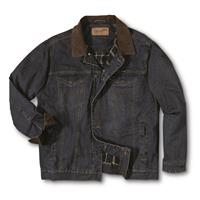Wrangler Men's Conceal and Carry Blanket Lined Denim Jacket, Denim/charcoal