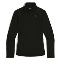 Outdoor Research Women's Vigor Grid Fleece Quarter Zip, Black