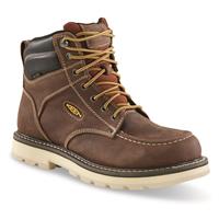 KEEN Utility Men's Cincinnati 90 Degree 6" Waterproof Work Boots, Tuscan Red/sandshell