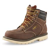 KEEN Utility Men's Cincinnati 90 Degree 6" Waterproof Work Boots, Tuscan Red/sandshell