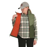 Simms Women's Fall Run Hybrid Hooded Vest, Dark Clover/riffle Green