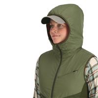 Simms Women's Fall Run Hybrid Hooded Vest, Dark Clover/riffle Green