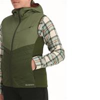 Simms Women's Fall Run Hybrid Hooded Vest, Dark Clover/riffle Green