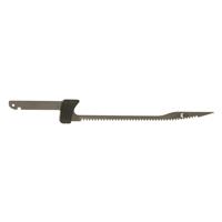 7in blade with serrated, double-cut edge
