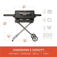 Masterbuilt Portable Charcoal Grill and Smoker with Cart