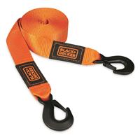 Black & Decker Light-Duty Clip End Tow Strap, 9,000-lb. Break Strength, 20' Long