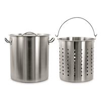 Chard ASP30, Aluminum Perforated Safety Hanger, 30 Quart Stock Pot and  Strainer Basket, 1, Stainless Steel