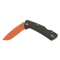 3in modified drop-point blade with orange ceramic coating
