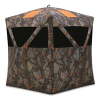 AUSCAMOTEK Leafy Hunting Blind Portable Ground Blind, Quick Setup  Lightweight Deer Blind Camouflage Tent Brown